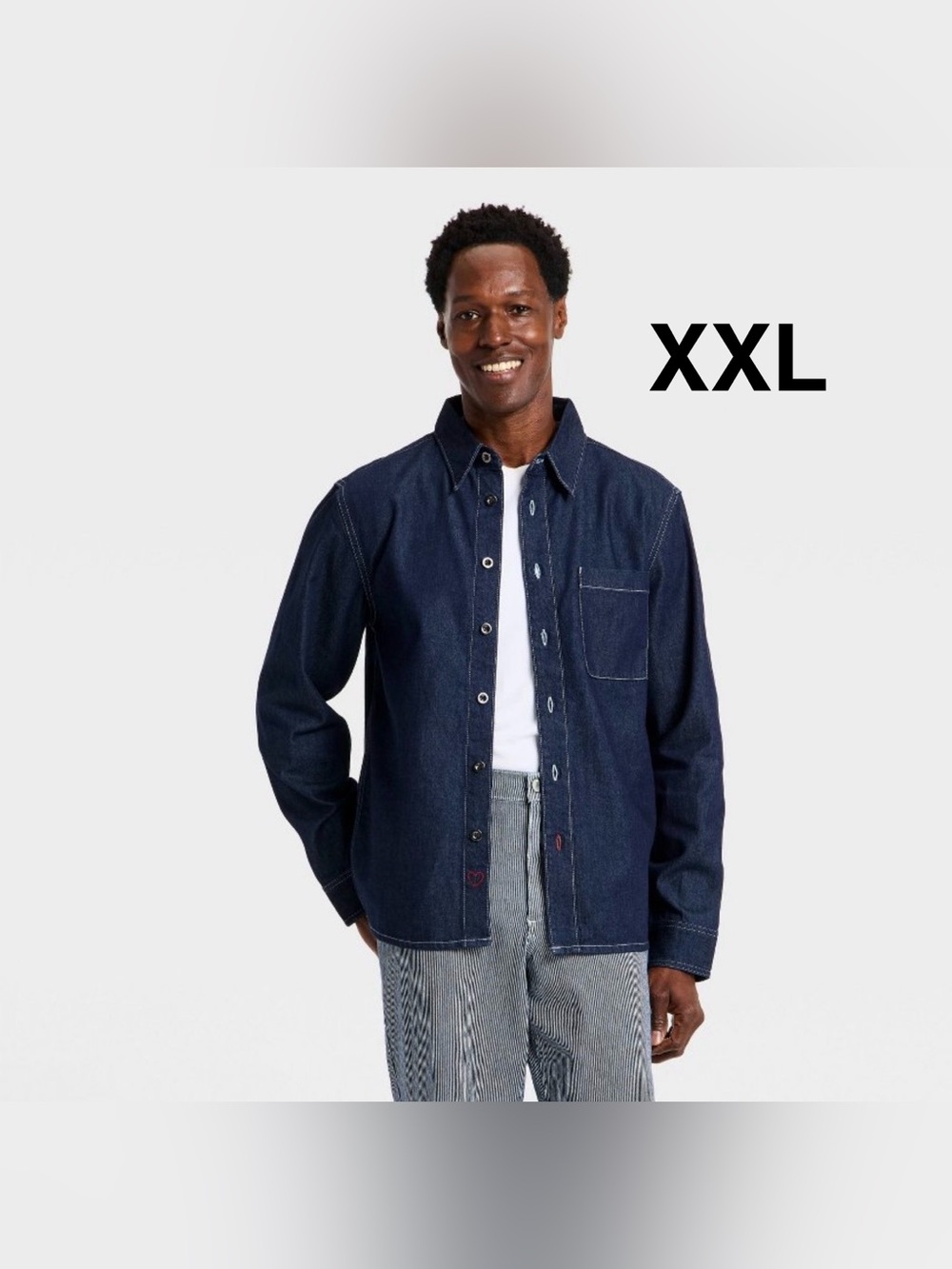Men's Denim Overshirt - Goodfellow & Co™ Dark Wash XXL